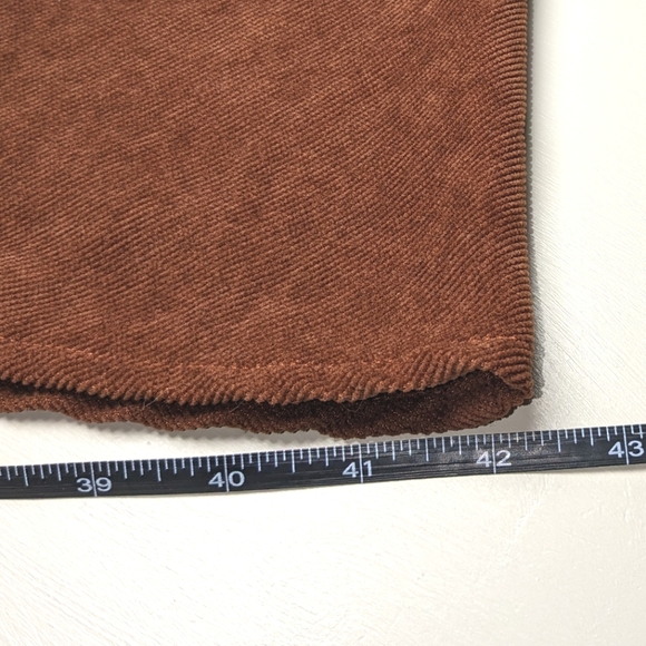 Corduroy 70s Swifty style A-line flare Mini Skirt copper brown button down front - Picture 10 of 12